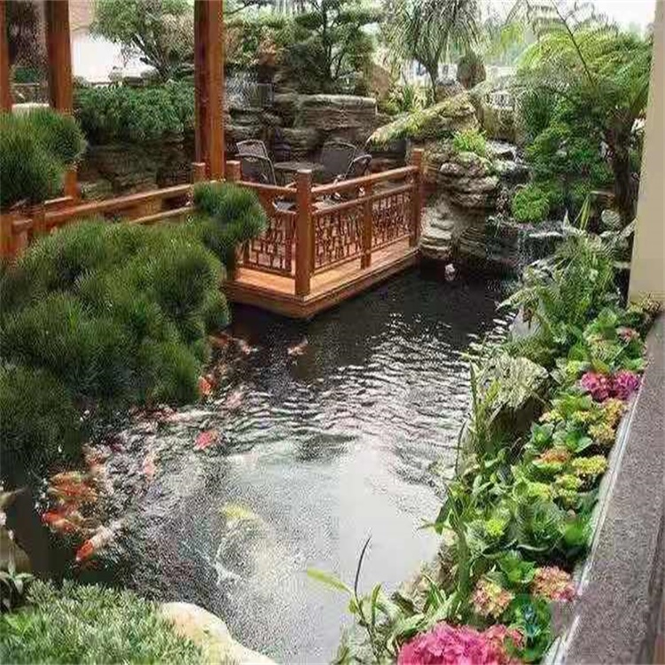 湖州大型庭院假山鱼池景观设计